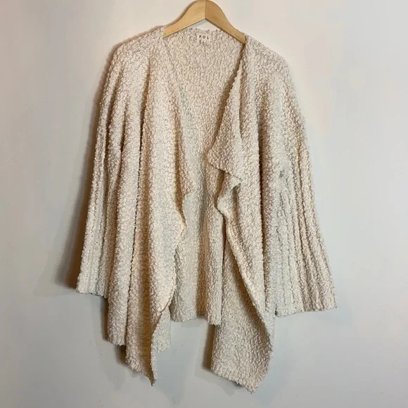 Pol oversized open front cream cardigan - Picture 2 of 5